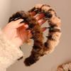 Estilo coreano vintage leopardo estampado dente pelúcia arco de cabelo feminino antiderrapante rosto lavagem grampo de cabelo maquiagem acessórios para cabelo faixa de cabeça outono inverno 2024