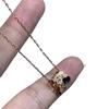 Versión Seiko del Collar de Miel de Diamante Patrón Acolchado Colgante Cilíndrico Panal Hexagonal Cadena para Clavícula Estilo de Lujo Accesible para Mujeres