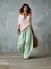 2026 Nuevo Conjunto Casual de Pantalones Largos Anchos de Moda Off-Shoulder con Bloques de Color de Amazon