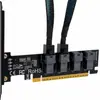 Placa de Expansão PCIeX16 para 4 Portas U.2 NVME SFF-8643 SFF-8639 Placa Divisora PCIe4.0