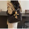 Bolsa de Nailon Rombo de Gran Capacidad, Bolso de Hombro Sencillo y Elegante, Bolso Tote para Viajes Diarios, Bolso de Mano Casual de Alta Gama