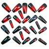 Uñas de Ballet Largas Rojas Oscuras en Forma de Corazón para el Día de San Valentín, Uñas Postizas de Moda Europea y Americana Más Vendidas al por Mayor, Uñas Portátiles Estilo Ins