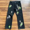 Jeans Retro con Parche Cruzado de la Calle Principal Americana para Hombres y Mujeres, Marca de Moda, Diseño Holgado, Pantalones Versátiles y Atractivos