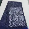 Vestido Estilo Francês Bordado com Lantejoulas, Tecido de Renda para Vestido de Noiva, Tecido de Renda com Lantejoulas para Noiva