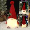 Nuevos suministros navideños de venta caliente transfronteriza sombrero de punto de alta gama con punta con muñeco de gnomo con luz adornos de regalo decoración de fiesta