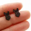 Pendientes de Animales Lindos de Dibujos Animados Diseño de Nicho Ins Pendientes de Zorro de Origami Dinosaurio Pendientes Simples de Acero Inoxidable