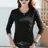 Ropa de Primavera y Otoño 2021 estilo coreano camiseta de manga larga para mujer corte ajustado adelgazante camiseta interior de color liso más juvenil
