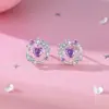 Brincos Originais Coração-Flor Tichia para Mulheres Prata de Lei S925 Luxo Leve Nicho Doce Versátil Brincos de Coroa de Coração