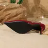 Primavera 2025 Nuevo Estilo Sencillos y de Moda Boca Baja Punta Fina Tacón de Aguja Zapatos Casuales para Mujer Sandalias de Tacón Alto