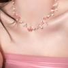 2024 Colar de Pérolas Rosa com Miçangas Cool Sense Niche Design Doce Acessórios Delicado Elegante Clavícula Cadeia G