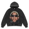 SAINT VINTAGE Estilo Americano Vintage Lavado Velho Moletom com Capuz Masculino Hip-Hop Street Solto Rodman Ins