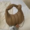 Bolso Plisado Único para Debajo del Brazo para Mujer Otoño e Invierno 2026 Nuevo Vintage Moderno Versátil Bolso de Mano Suave Bolso Dumpling