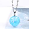 Joyería Creativa Europea y Americana Cielo Azul y Nubes Blancas Colgante Esférico Transparente de Resina Collar Amazon