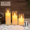 Diseño de concierto luz de vela electrónica LED recargable de acrílico luz de vela recargable para fiesta navideña luz de ambiente de boda