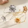 Pulsera de Brazo con Flor de Textura Metálica Europea y Americana, Pulsera de Personalidad Exquisita y Elegante, Joyería Transfronteriza de Gama Alta de Nicho