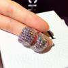 2026 Novos Punhos de Orelha Largos em Forma de C com Microincrustação de Diamantes em Várias Fileiras, Estilo Europeu e Americano, Brincos Elegantes, Atacado Transfronteiriço