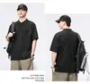 Ropa de Hombre Xintang Nueva Colección Primavera/Verano Camiseta Sencilla para Hombre, Holgada Fina Cuello Henley Retro Americano Manga Corta