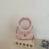 Bolsa Pequena Floral com Laço Estilo Girly Ins para Mulheres 2026 Nova Versátil Mini Bolsa de Mão Bolsa Transversal Bolsa Dumpling