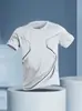 Camiseta de Manga Corta para Hombre de Comercio Exterior Transfronterizo Verano Ajustada Versátil Camiseta Básica Manga Media Juvenil de Malla de Secado Rápido