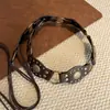 Cinturón Marrón Estilo Étnico Vintage Bohemio para Mujer, Adecuado para Vestidos, Cadena de Cintura Tejida, Accesorio de Cinturón de Metal