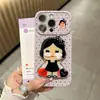 Soporte de Espejo para Muñeca Llorona 3D Adecuado para Funda de Teléfono Apple 18 Pro Max, Alto Valor Estético para Niñas, Huawei, Xiaomi, Vivo