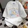 Camiseta Casual Holgada de Manga Corta con Diseño de Nicho, Letras Personalizadas y Estampados Lindos para Hombres y Mujeres en Verano, Tops Ins