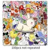 100 pegatinas originales de animales de palo estilo graffiti, dibujos animados transfronterizos, lindas, pintadas a mano, decorativas para tazas de agua, teléfonos móviles