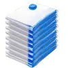 Bolsa de Almacenamiento Transparente Azul para Compresión al Vacío de Amazon, Bolsa de Viaje al Vacío Enrollable a Mano para Chaquetas de Plumas y Colchas