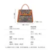 Bolso Bordado Floral Retro de Nuevo Producto Transfronterizo Patchwork de Cuero Genuino Bolso Elegante para Mujer de Viaje al Trabajo Hombro Único Cruzado Bolso Tipo Kelly