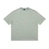 Yidao Vintage 2026 Verão Nova Marca Tendência Estilo Japonês Solta Casual Peso Pesado Bloco de Cores Listrada Bolso Canguru Manga Curta Camiseta