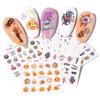 Nuevas pegatinas de uñas de Halloween transfronterizas calabaza Fantasma calavera 24 pegatinas de marca de agua traje venta al por mayor uña