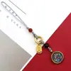 Aço Titânio Pequeno Thangka Pingente de Celular Santo Padroeiro do Zodíaco Amarelo Deus da Riqueza Pingente Thangka Pingente de Chaveiro de Celular Pingente