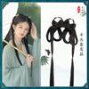 Peruca hanfu estilo antigo coque de traje antigo peruca de peça única estilo preguiçoso bolsa para peruca faixa de cabeça bola de pelo diária outono e inverno conjunto completo