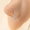 Anillo de Nariz Colgante de Corona Caliente Transfronterizo Zirconia Microincrustada Joyería de Nariz Perforada Popular de Alta Gama Europea y Americana de Moda Fresca