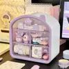 Caixa de Armazenamento Pequena para Mesa de Estudante, Organizador de Papelaria e Itens Diversos, Caixa com Gavetas Multicompartimentos