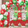 Set de pared de fondo de panecillos chinos estilo Navidad con banderas, pancartas, globos, decoraciones de espiral de panal y accesorios para mejorar el ambiente