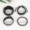 Juego de Cuatro Piezas de Pulseras de Cadena Estilo Punk Multicapa de Nuevo Estilo Europeo y Americano para Hombres, Pulseras de Cadena Personalizadas, Pulseras de Remaches Hip-Hop
