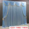 Cortina de Gasa para Boda Cenefa Decoración Roja Grande de Ola de Agua para Hotel Arreglo de Pasamanos de Escalera Cabezal de Cortina de Perlas de Ola para Boda