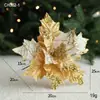 Flor Artificial Flor de Lentejuelas Flor de Navidad 20CM Arreglo de Flores de Tela Adorno Decorativo Corona de Navidad Decoración de Enredadera