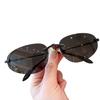 Gafas de Sol Estilo Americano Personalidad Y2K Forma Cóncava Montura Oversize para Mujer Mismo Estilo Celebridad en Línea Gafas Sin Montura de Alta Gama Fotografía Callejera Tendencia