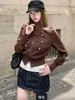 Sudadera jacket retro estilo americano para mujer, colección de otoño, corte ajustado, corta, versátil, top casual
