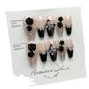 [Puro tiro manual real] gelo manual puro através de nail art linha preta Camélia preta borboleta flash Diamond Pearl usar armadura