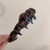 Faixa de Cabelo Ondulada Antiderrapante com Dentes em Renda Estampa de Leopardo para Mulheres com Topo Alto da Cabeça, Faixa de Cabelo de Pressão que Não Gruda no Cabelo, Faixa de Cabelo Presilha de Alta Qualidade