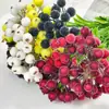 Decoración Navideña de Frutos Rojos de Granada de Espuma Simulada Fruta Navideña Escarchada Material para Guirnaldas DIY Arreglo Floral de Ratán Decoración