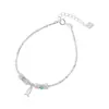 Pulseira de Prata 925 Pequeno Peixe Pérola Natural Fragmento de Prata para Mulheres, Design Simples Feito à Mão, Joia de Mão Doce e Elegante B6088