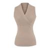Pura Lujuria Chica Caliente Sexy Chaleco de Punto con Cuello Cruzado para Mujer Verano Ajustado Cintura Adelgazante Top sin Mangas al Por Mayor