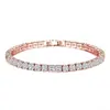 Pulseira de Corrente Ajustável Moda 4mm Comprimento Tênis Versátil Puxar Conjunto de Combinação de Zircônia Cruzada Europa e América