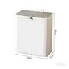 Cubo de Basura de Acero Inoxidable para Cocina Montado en Pared con Tapa Deslizante para Hogar, Cubo de Basura de Escritorio para Puerta de Gabinete de Baño de Lujo Ligero Venta al por Mayor