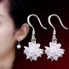 Direto da fábrica Novo Estilo Coreano Brincos Mulher Linda Flor de Gelo Elegante Brincos de Prata Brincos com Jóias de Cristal Floral