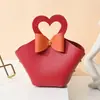 Caja Creativa de Dulces para Boda en Forma de Corazón, Bolsa de Dulces de Cuero en Forma de Corazón para Llevar en la Mano, Recuerdos de Boda, Regalos de Agradecimiento, Empaque para Dulces